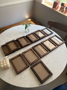Rustic Dark Brown Wood Frame Set - Home Accents 16 pcs